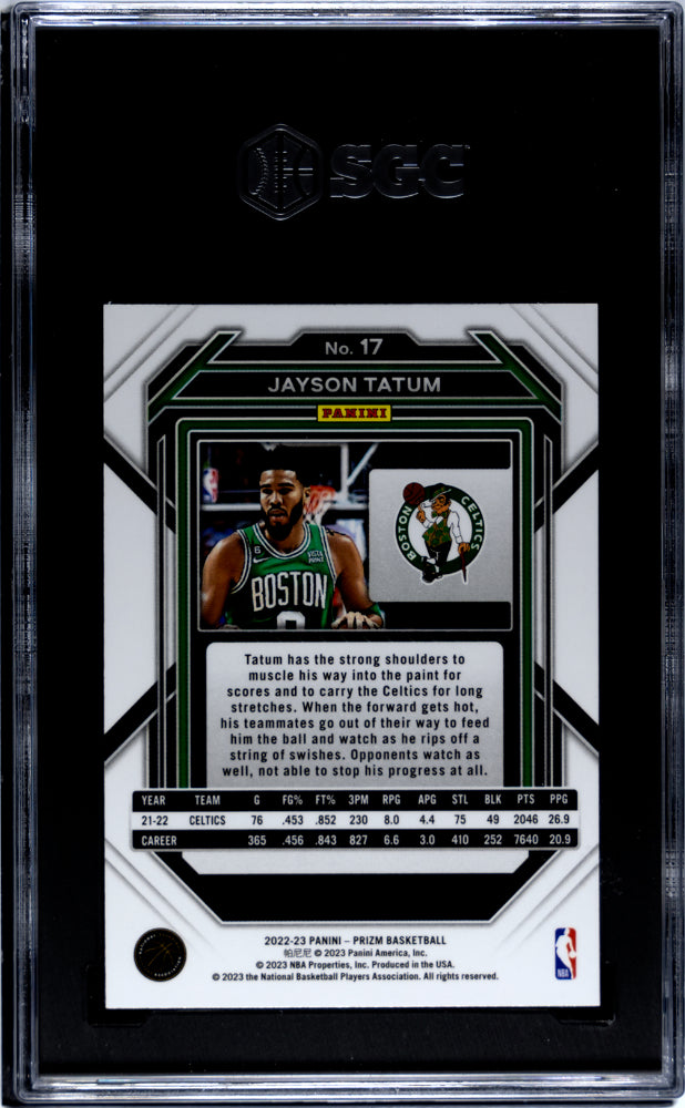 2022 Panini Prizm Jayson Tatum #17 SGC 10