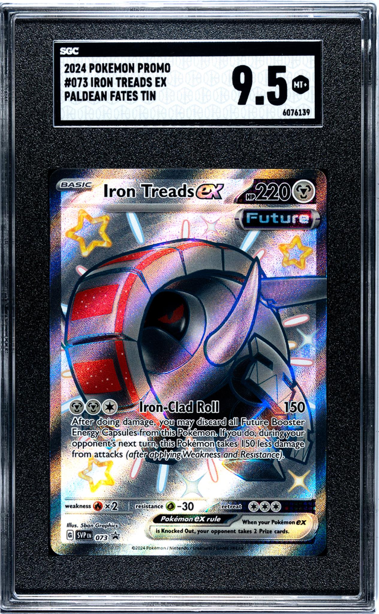 2024 Pokemon Promo #073 Iron Treads Ex Paldean Fates Tin SGC 9.5