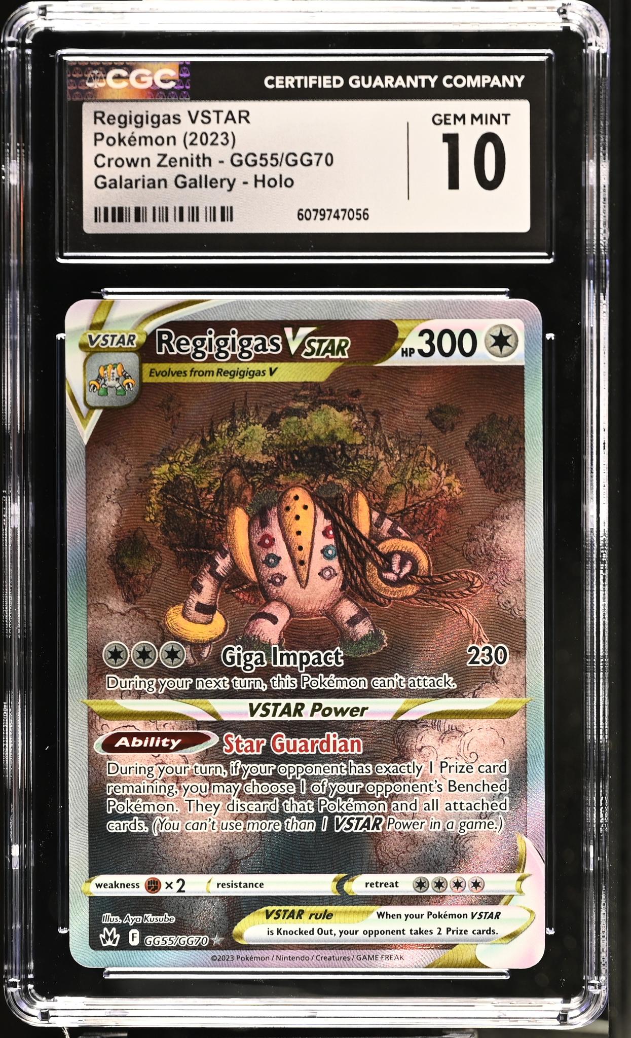 2023 Pokemon Crown Zenith Galarian Gallery Regigigas VSTAR #GG55/GG70 CGC 10