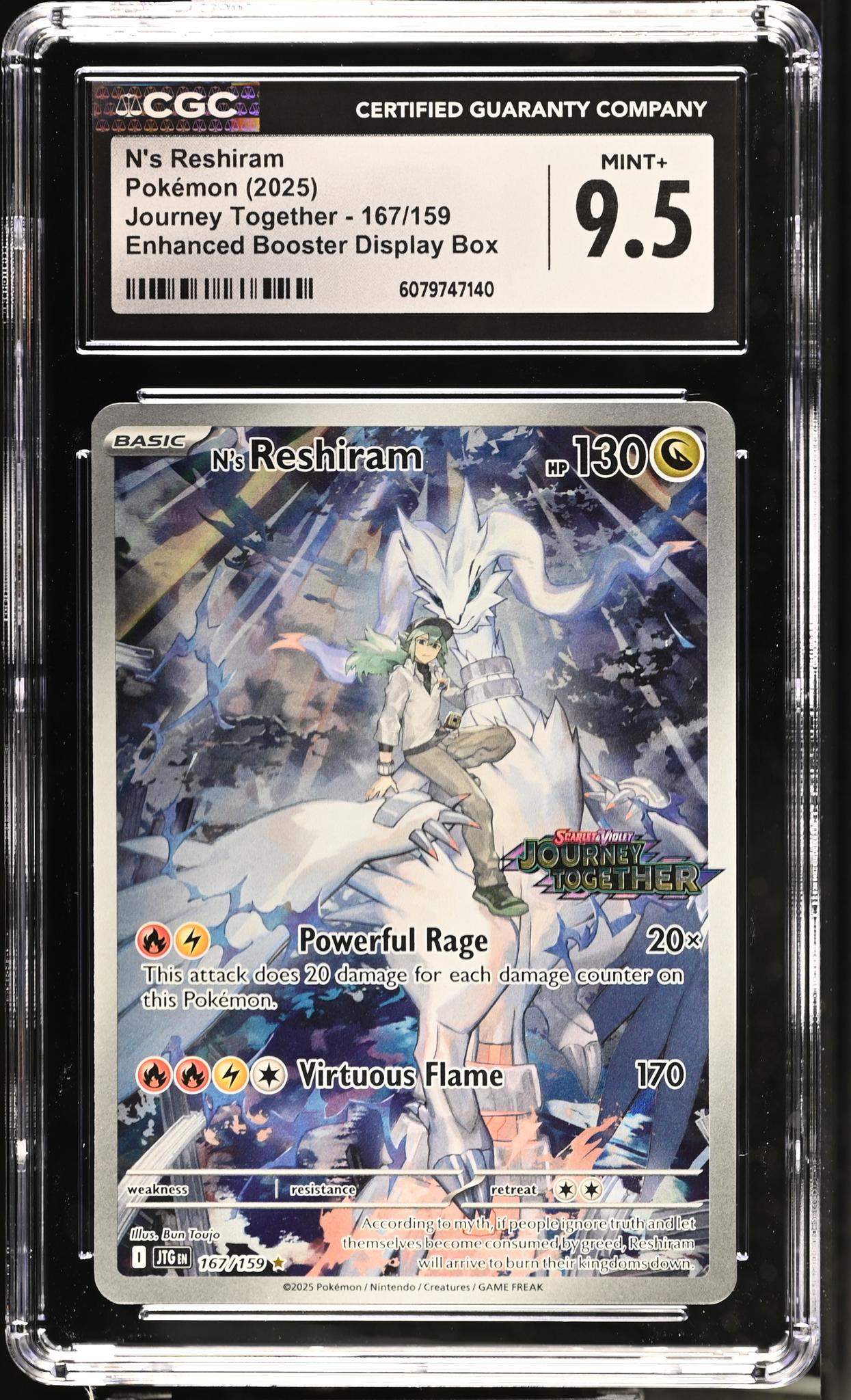 2025 Pokémon Scarlet & Violet Journey Together N's Reshiram #167/159 CGC 9.5