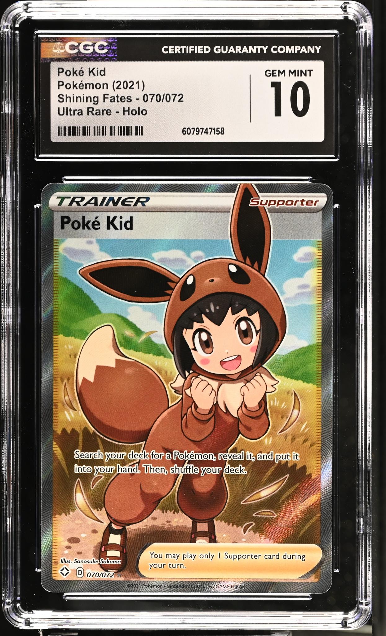 2021 Pokémon Sword & Shield Shining Fates Full Art Trainer Poké Kid #070/072 CGC 10