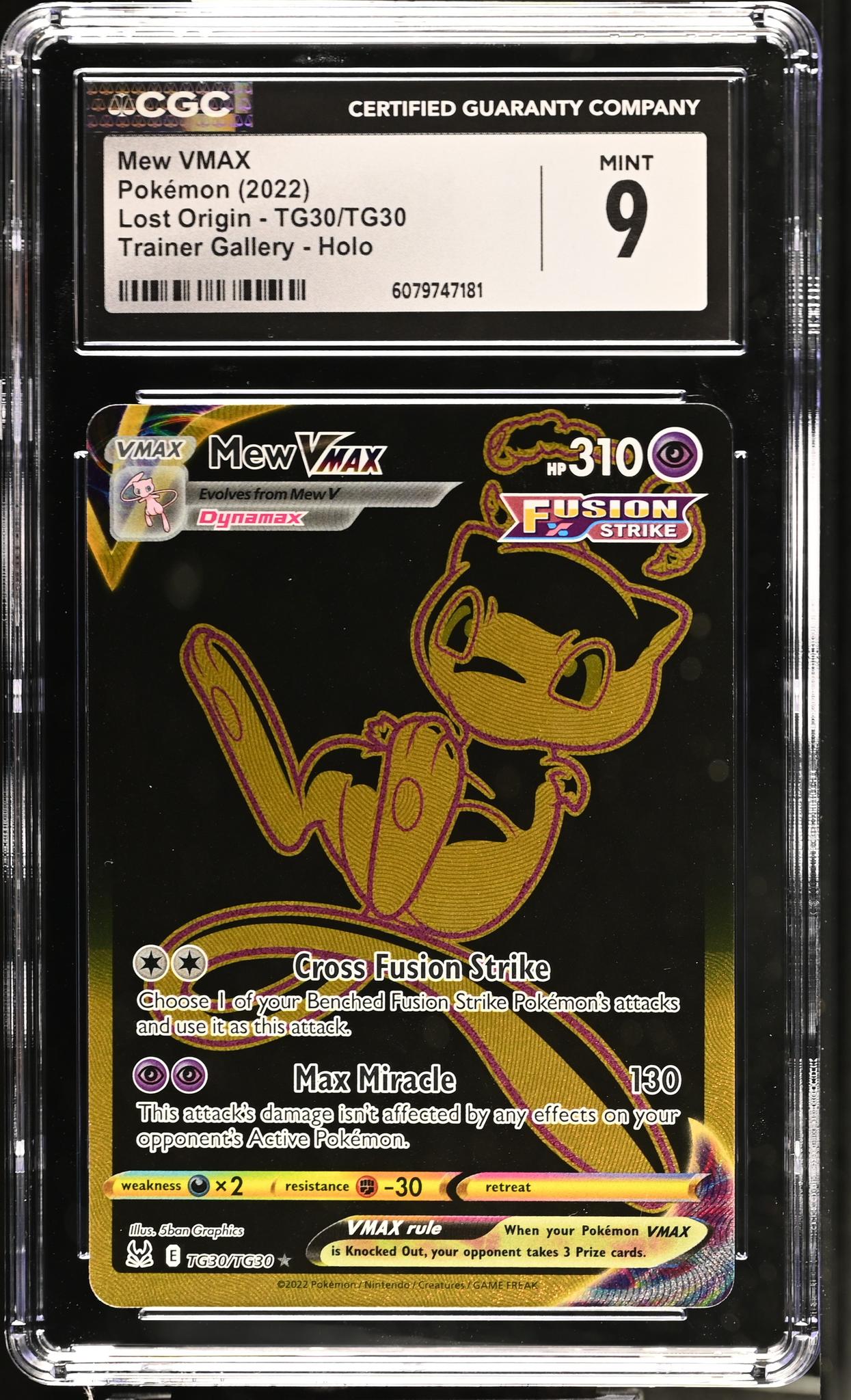 2022 Pokemon #TG30/TG30 Mew VMAX Lost Origin CGC 9