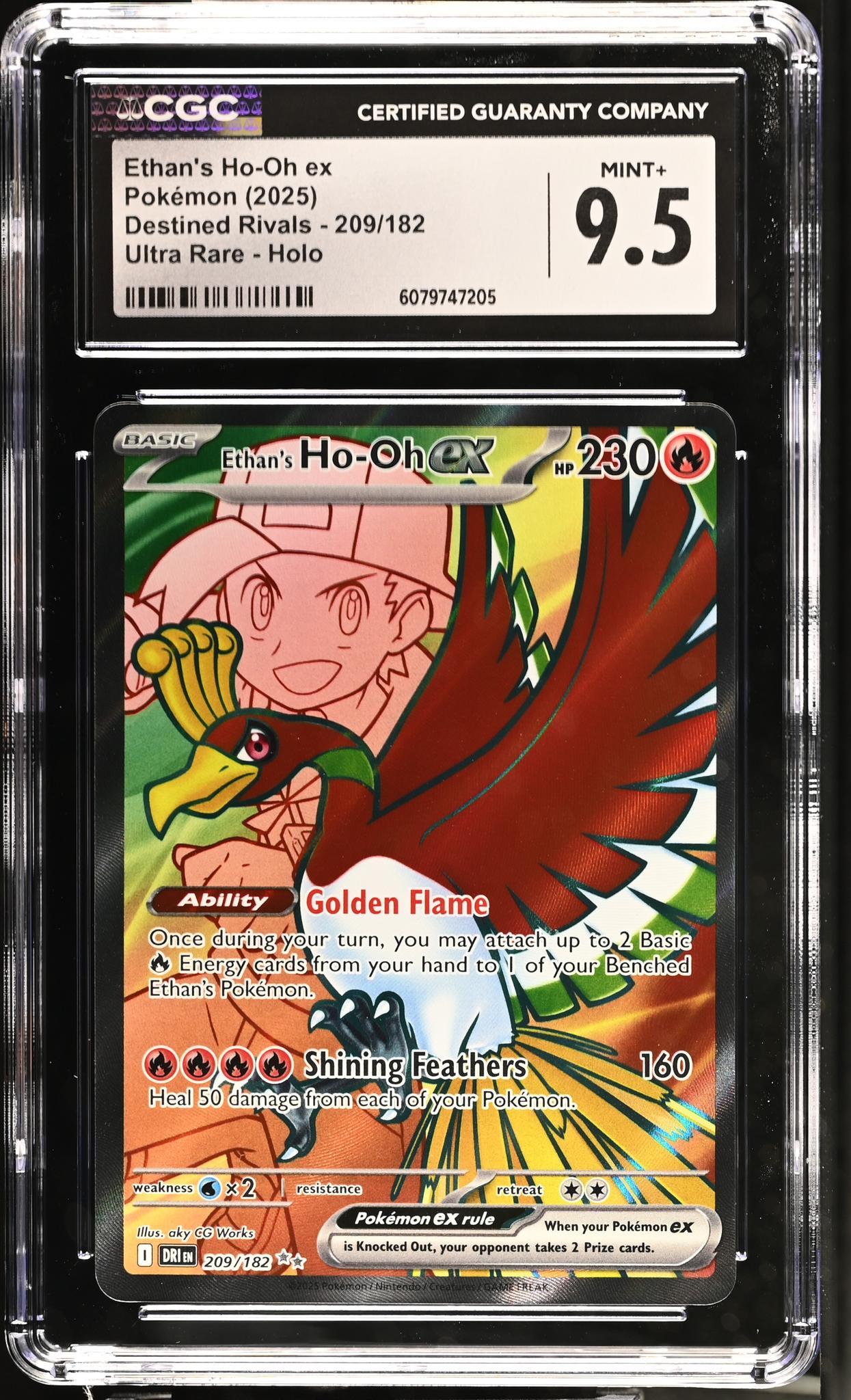 2025 Pokémon Destined Rivals Ultra Rare Ho-Oh #209/182 EX Holo CGC 9.5