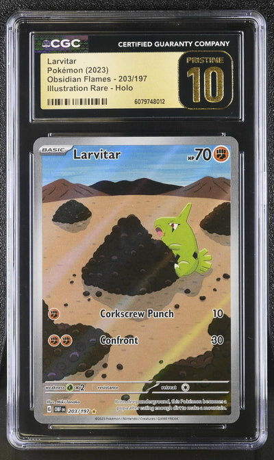 Pokémon Obsidian Flames Larvitar #203/197 Illustration Rare Holo CGC Pristine 10