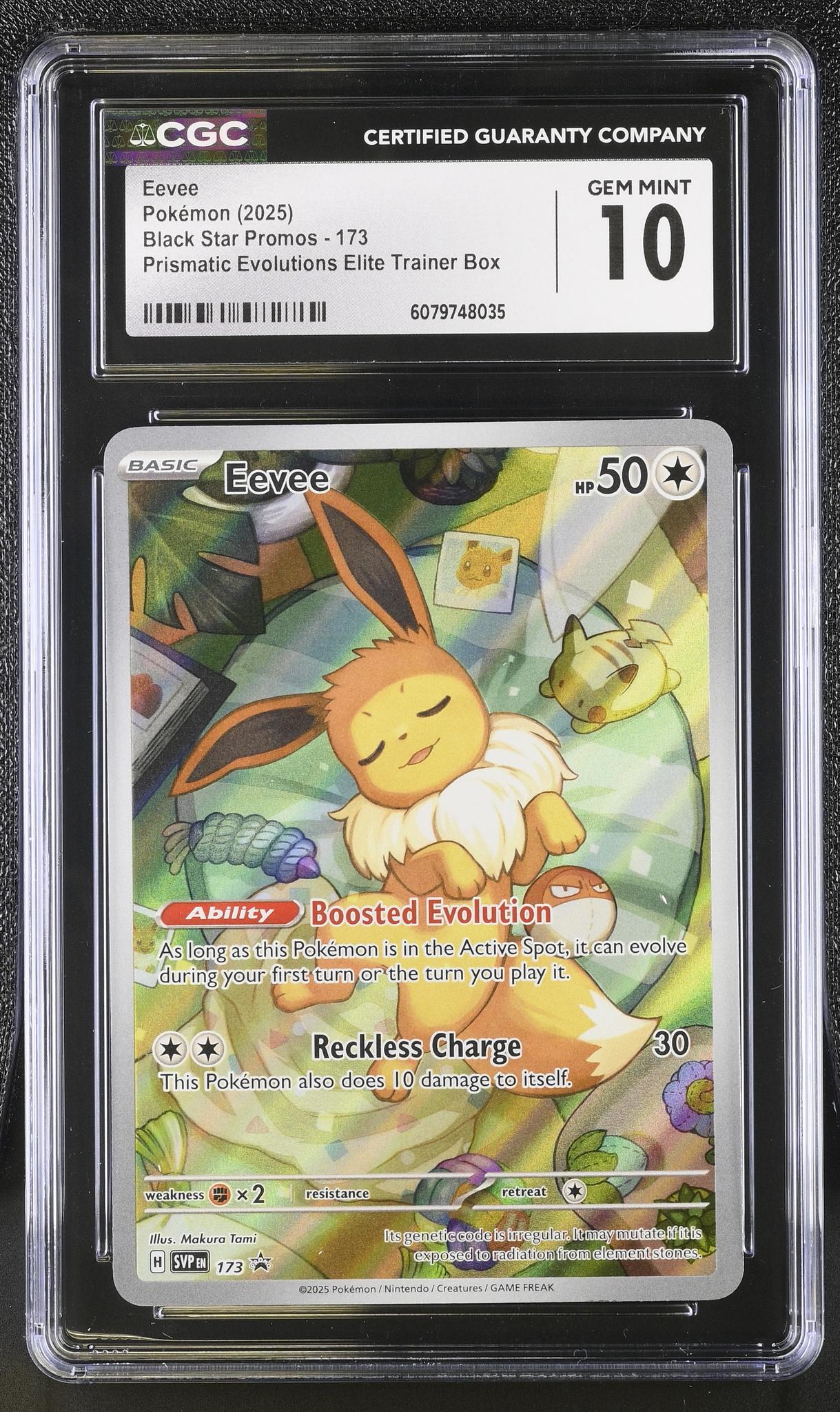 2025 Pokemon #173 Eevee Prismatic Evolutions Elite Trainer Box CGC 10