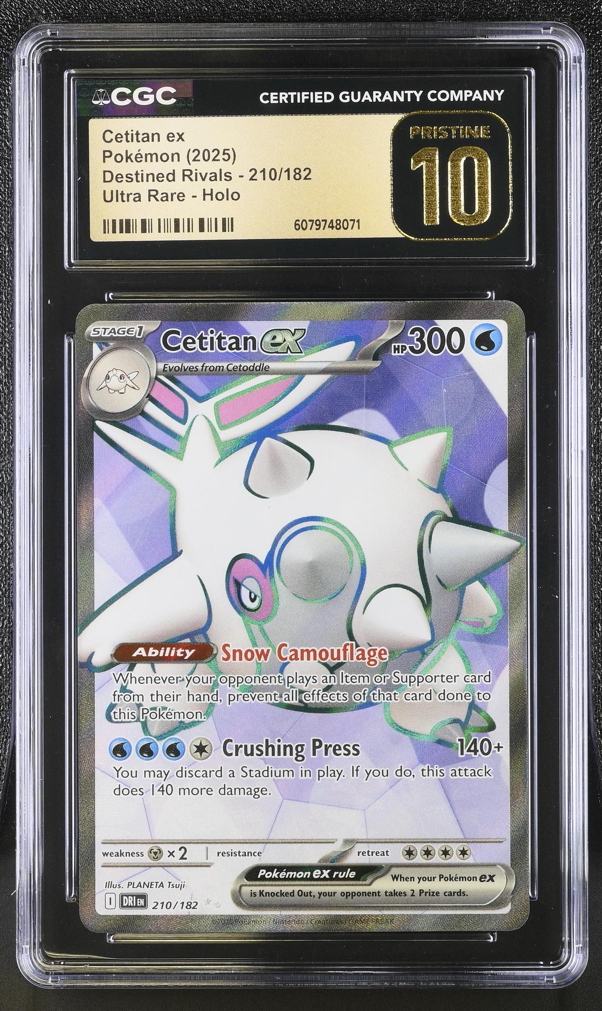 2025 Pokemon Destined Rivals Ultra Rare Cetitan ex #210/182 Holo CGC Pristine 10