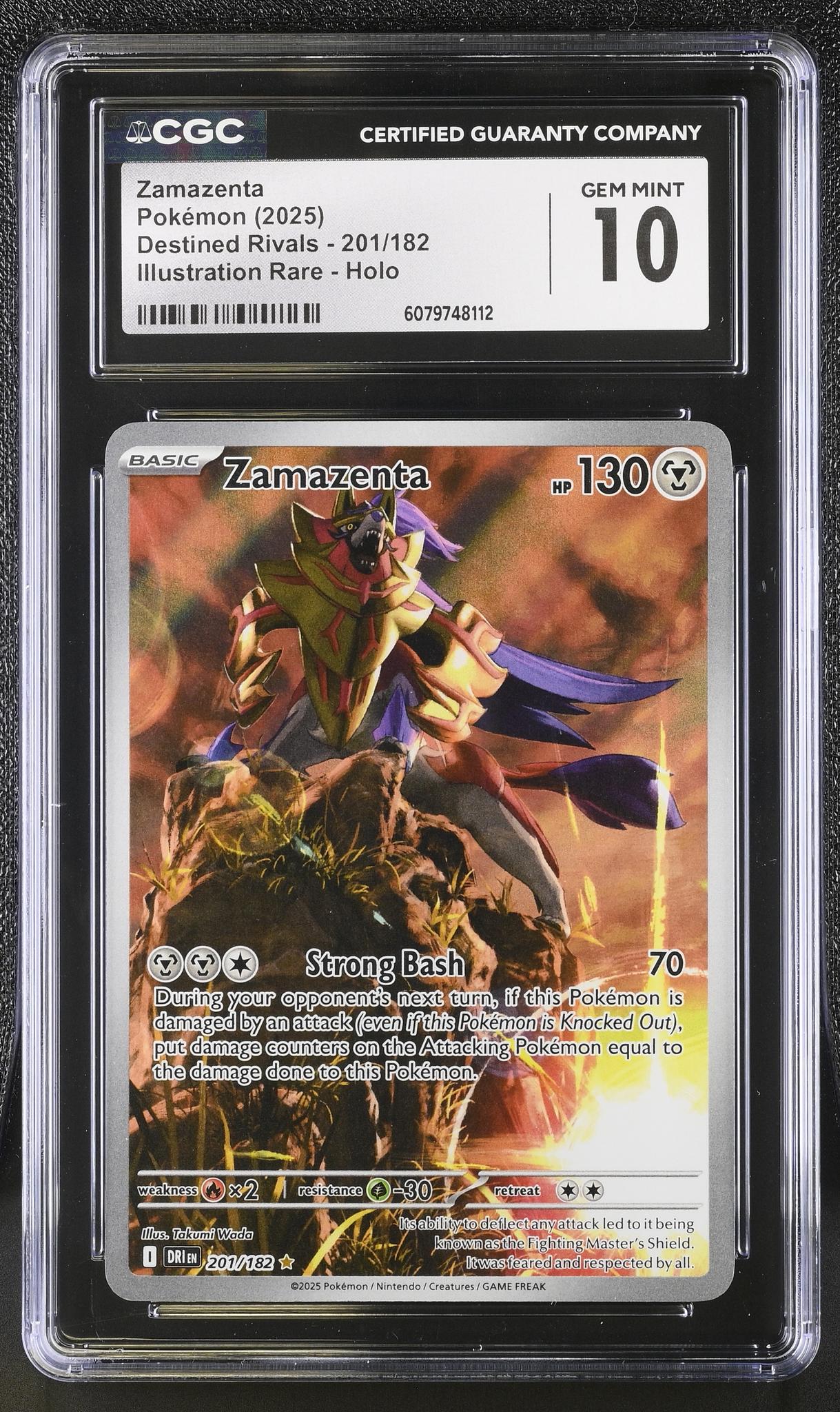 2025 Pokemon #201/182 Zamazenta Destined Rivals CGC 10