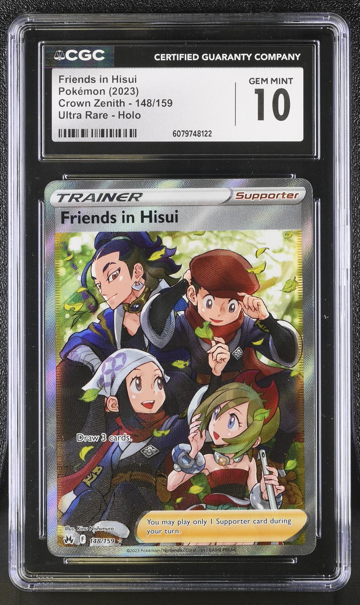 2023 Pokémon Crown Zenith Ultra Rare Trainer Friends in Hisui #148/159 CGC 10
