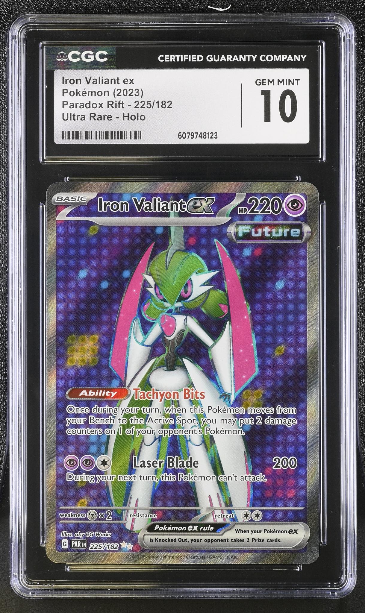 2023 Pokémon Scarlet & Violet Paradox Rift Iron Valiant #225/182 EX Holo CGC 10