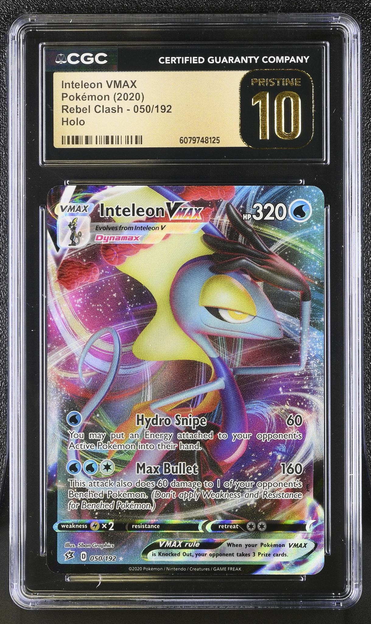 2020 Pokémon Sword & Shield Rebel Clash Inteleon #050/192 VMAX CGC Pristine 10