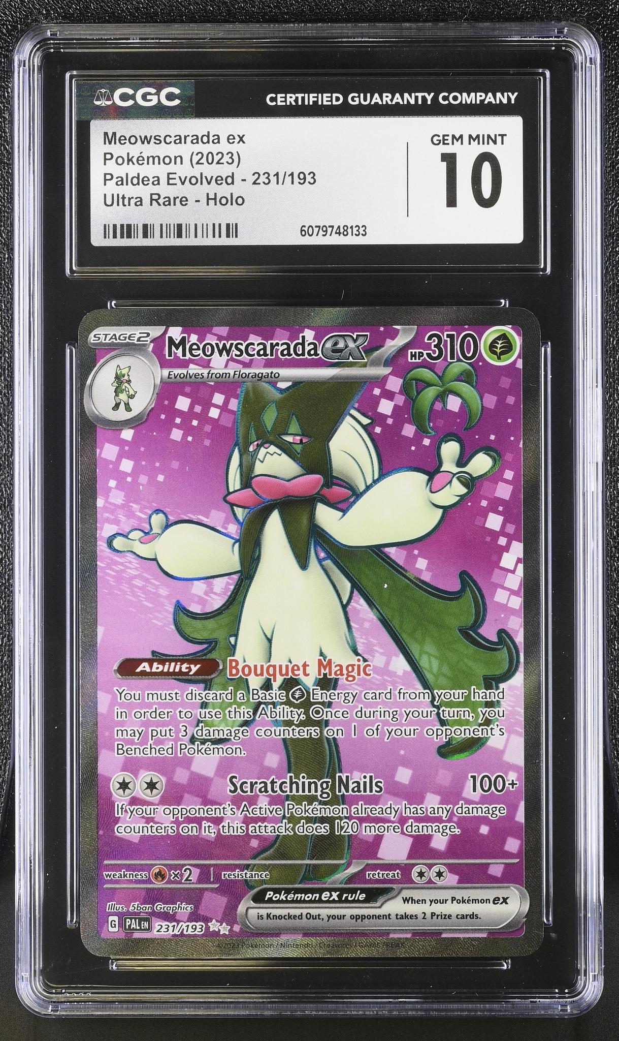 2023 Pokémon Scarlet & Violet Paldea Evolved Meowscarada #231/193 EX Holo CGC 10