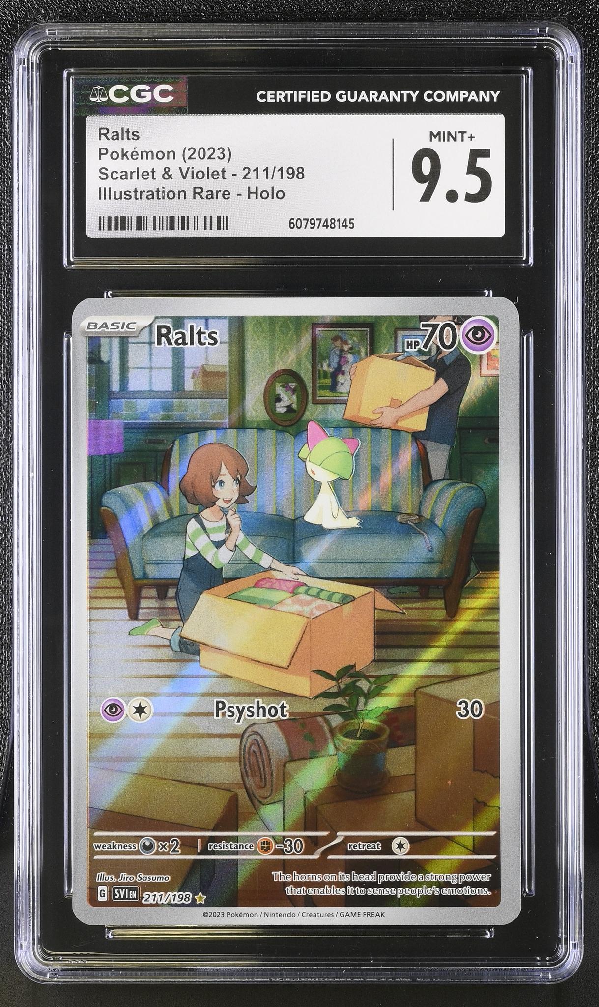 2023 Pokémon Scarlet & Violet Base Set Illustration Rare Ralts #211/198 CGC 9.5