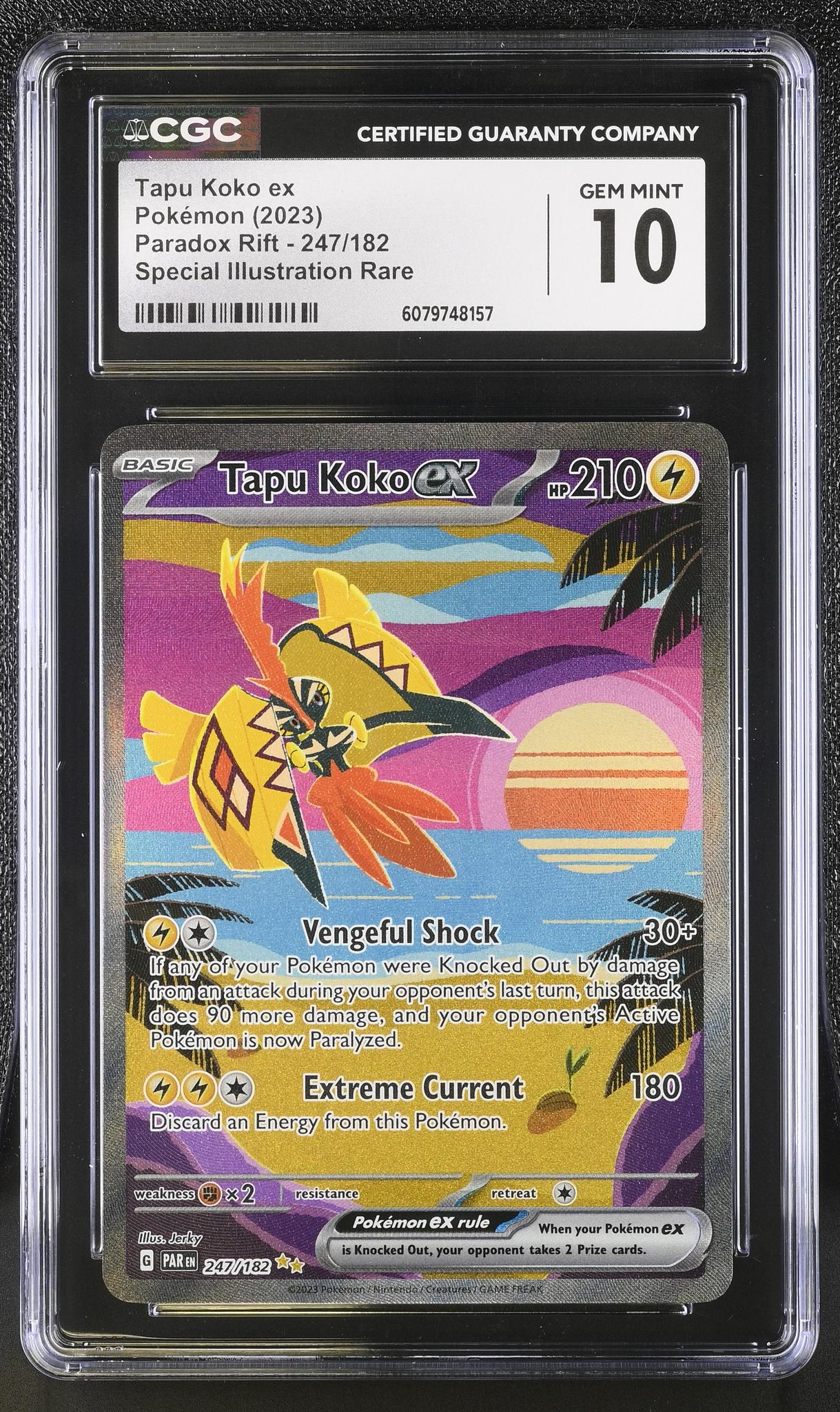 2023 Pokemon #247/182 Tapu Koko ex Special Illustration Rare CGC 10