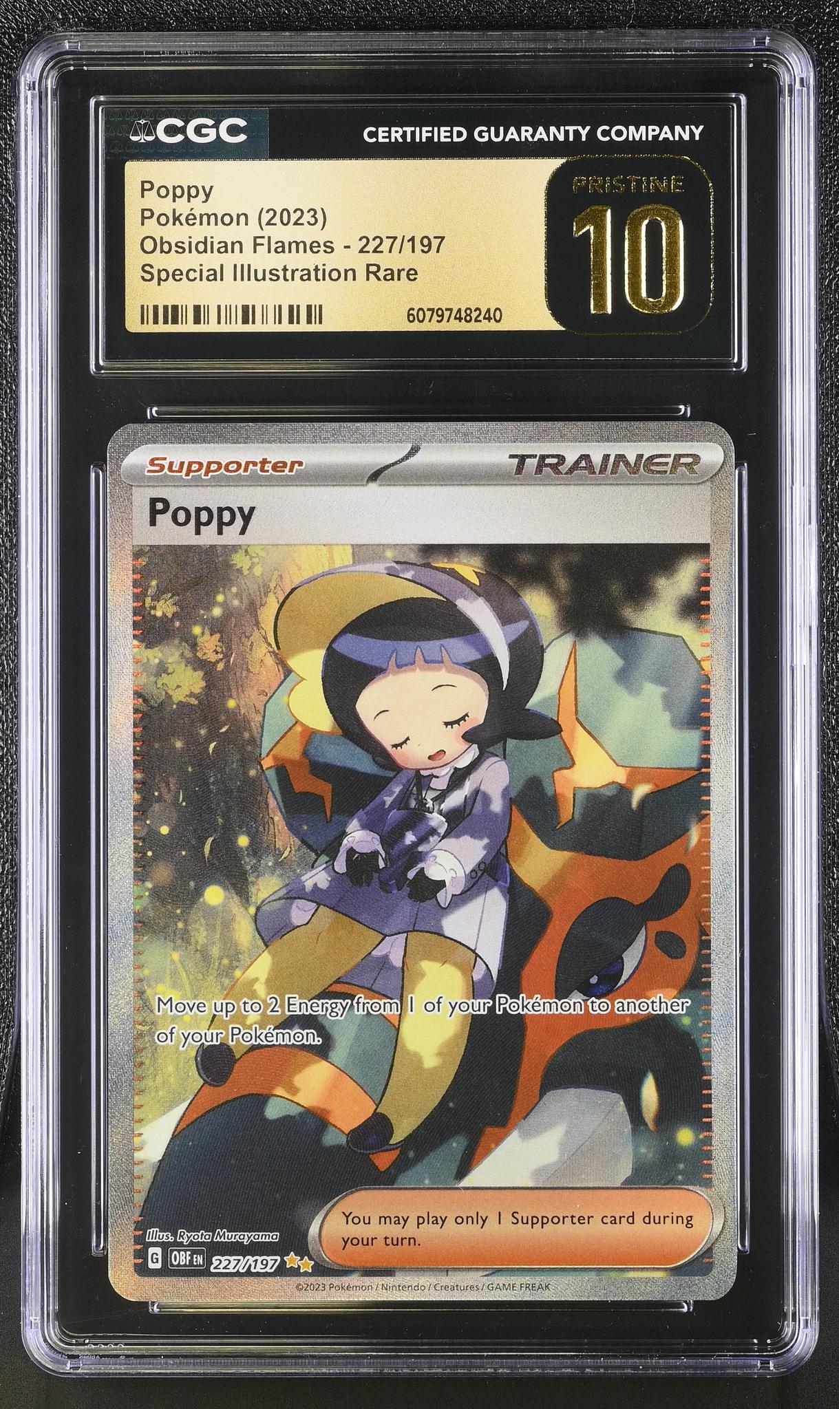 2023 Pokémon Scarlet & Violet Obsidian Flames SIR Trainer Poppy #227/197 CGC 10