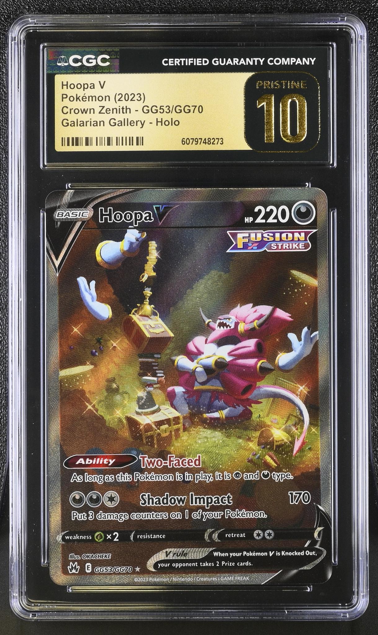 2023 Pokemon #GG53/GG70 Hoopa V Crown Zenith CGC 10