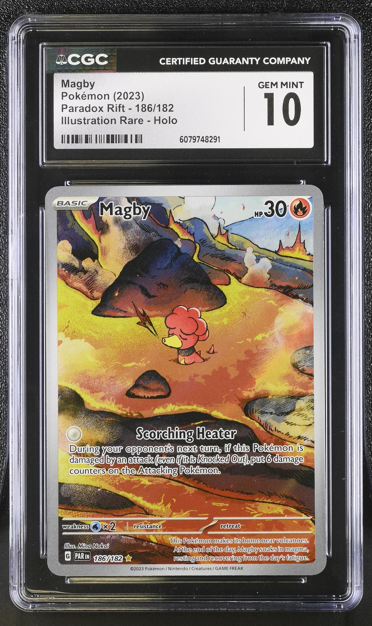 2023 Pokémon Paradox Rift Illustration Rare Magby #186/182 Holo CGC 10
