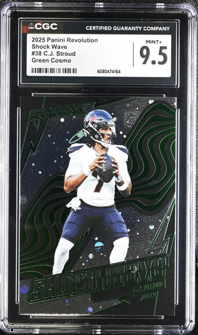 2025 Panini Revolution C.J. Stroud #38 Shock Wave Green Cosmo CGC 9.5