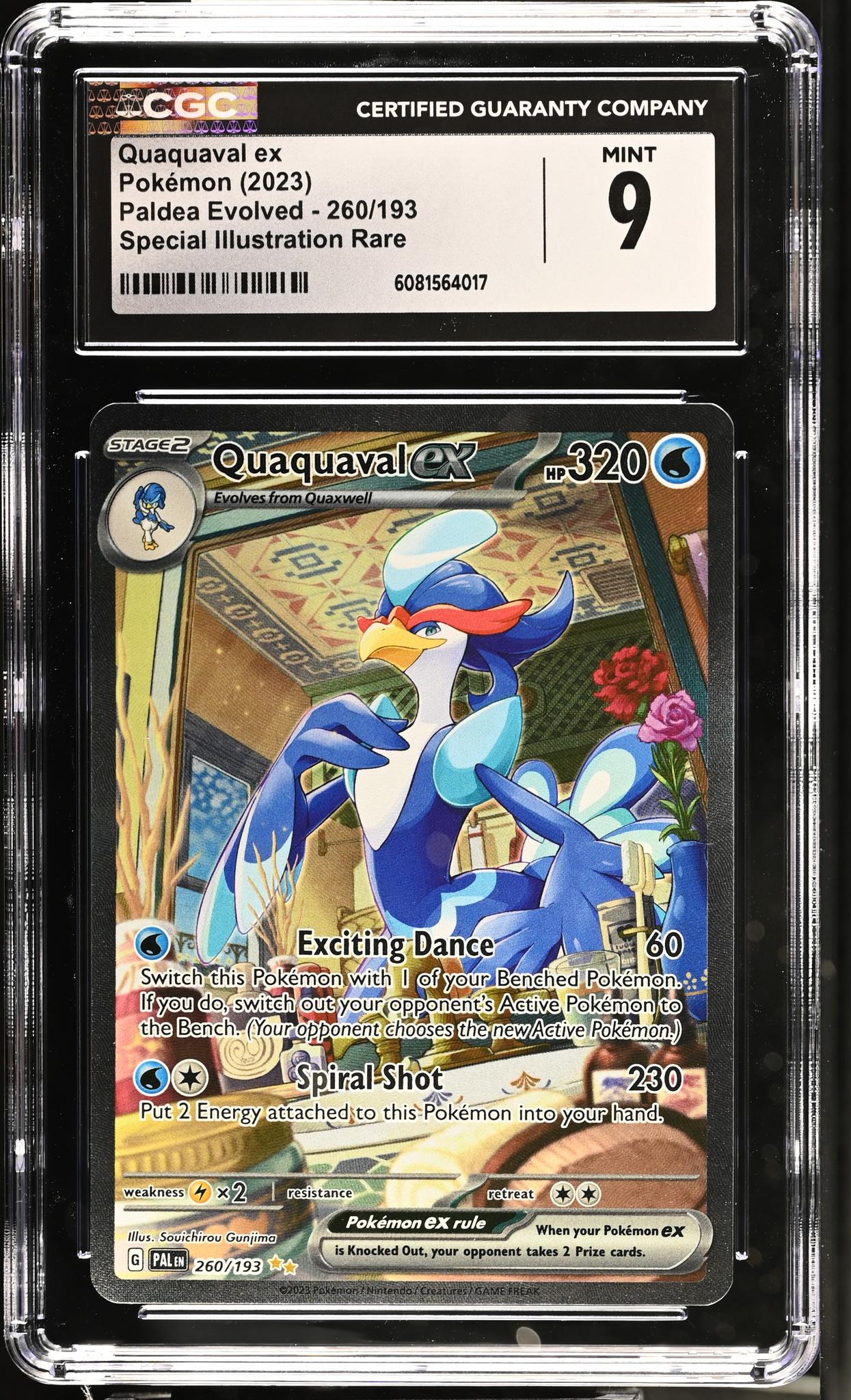2023 Pokemon #260/193 Quaquaval ex Special Illustration Rare CGC 9