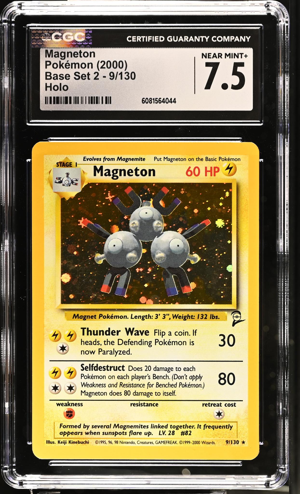 2000 Pokémon Base Set 2 Magneton #9/130 Holo CGC 7.5