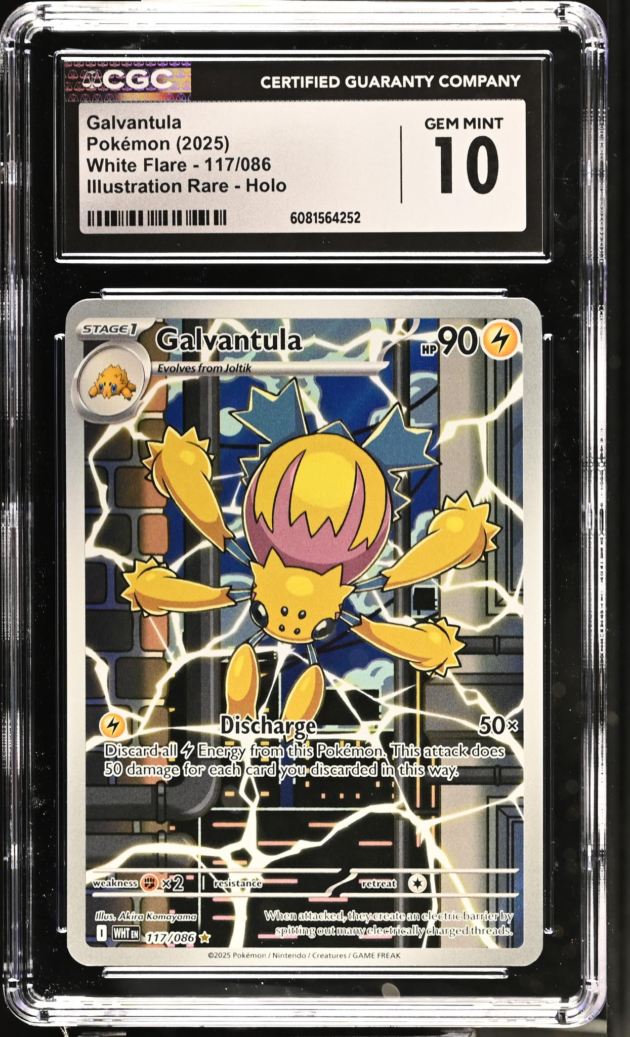 2025 Pokémon White Flare Illustration Rare Galvantula #117/086 Holo CGC 10