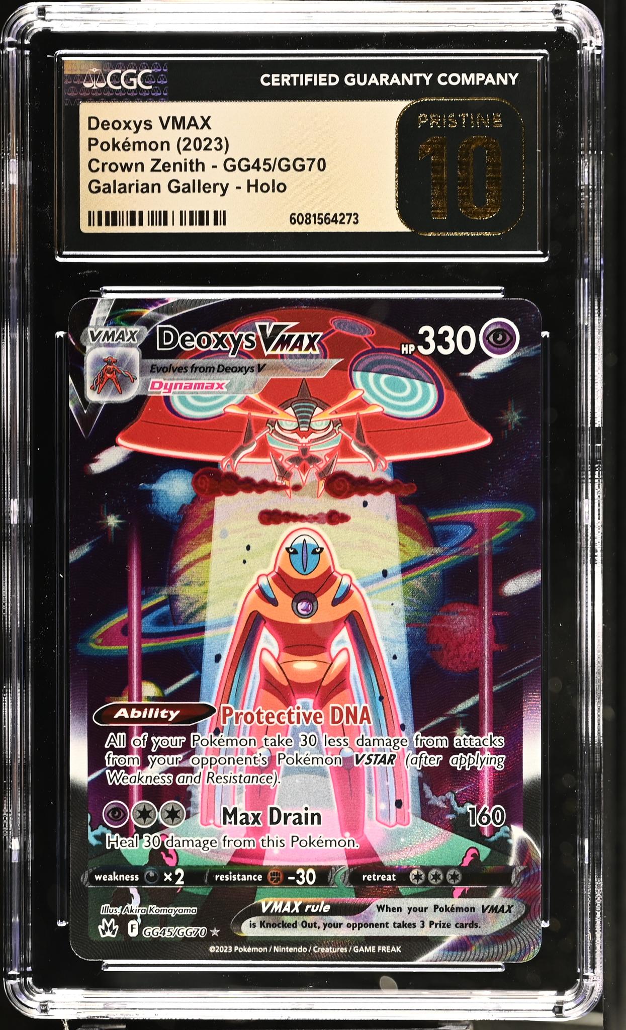 2023 Pokemon Crown Zenith Galarian Gallery Deoxys VMAX #GG45/GG70 CGC 10