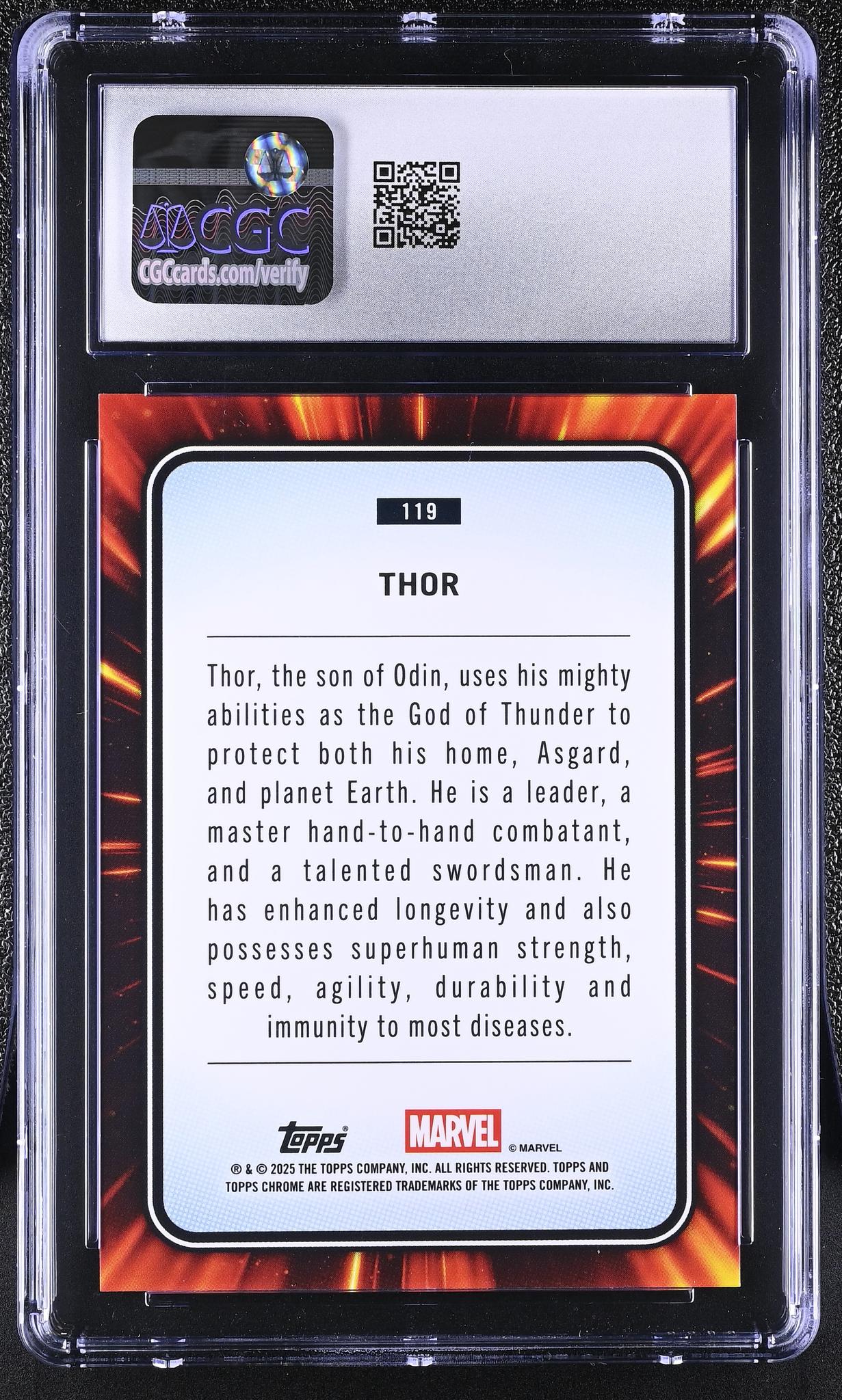 2025 Chrome #119 Thor Blue & Green Shimmer Refractor /299 CGC 8
