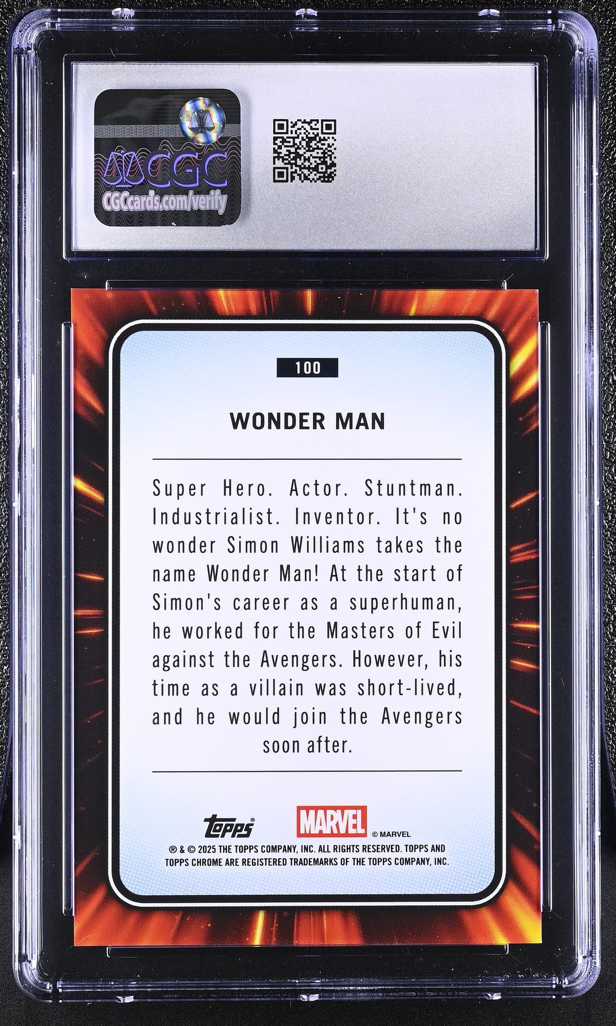 2025 Topps Chrome #100 Wonder Man Rose Gold Mini-Diamond Refractor CGC 8.5