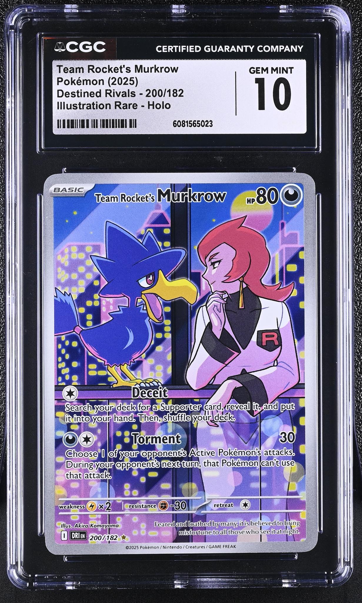2025 Pokémon Destined Rivals Illustration Rare Murkrow #200/182 Holo CGC 10