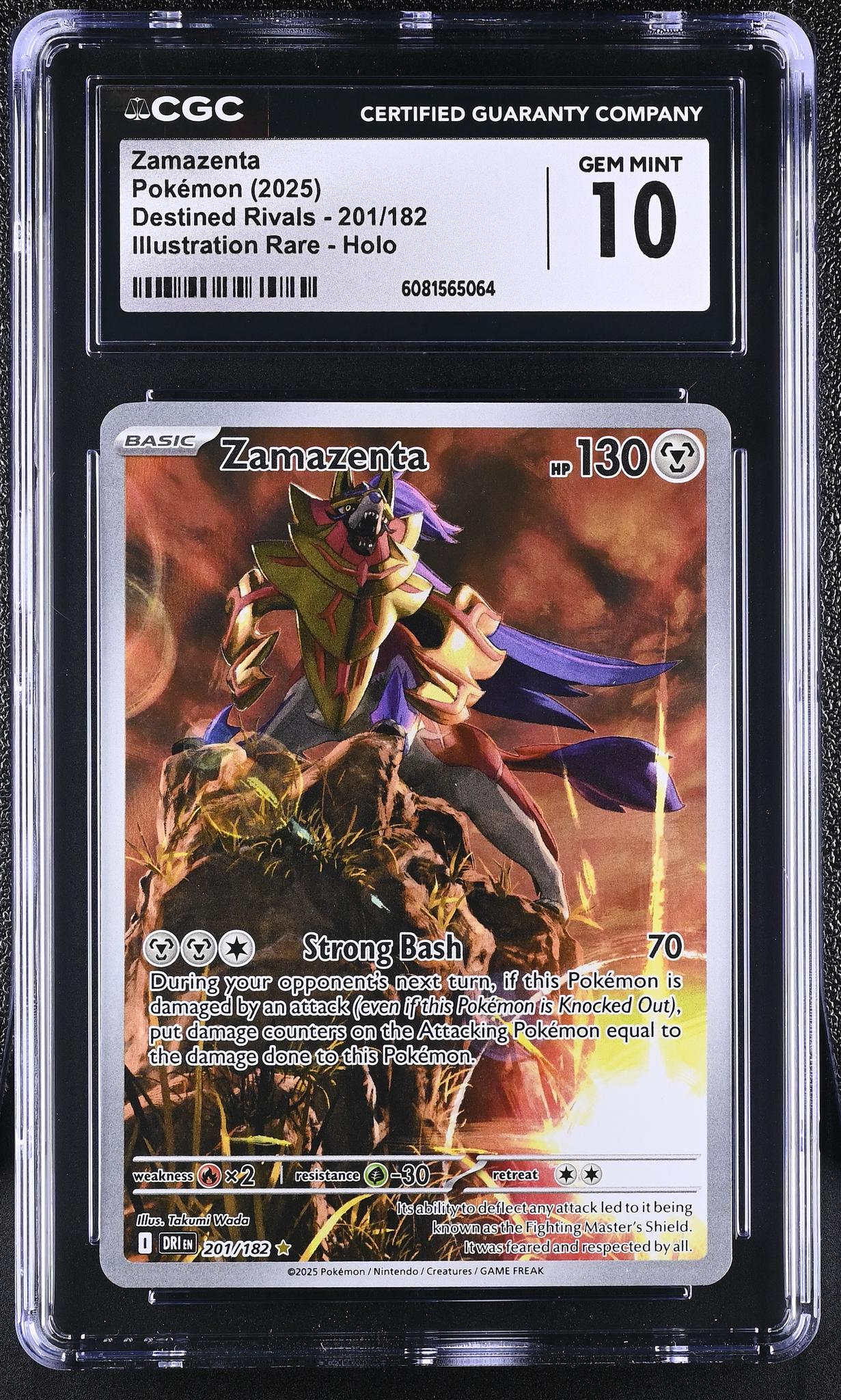 2025 Pokemon #201/182 Zamazenta Destined Rivals CGC 10