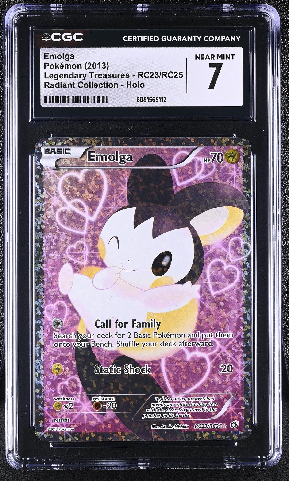 2013 Pokémon Black & White Legendary Treasures Emolga #RC23/RC25 CGC 7