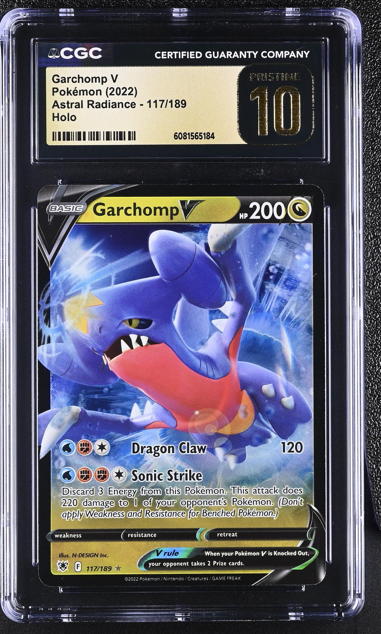 2022 Pokémon Sword & Shield Astral Radiance Garchomp #117/189 V CGC Pristine 10