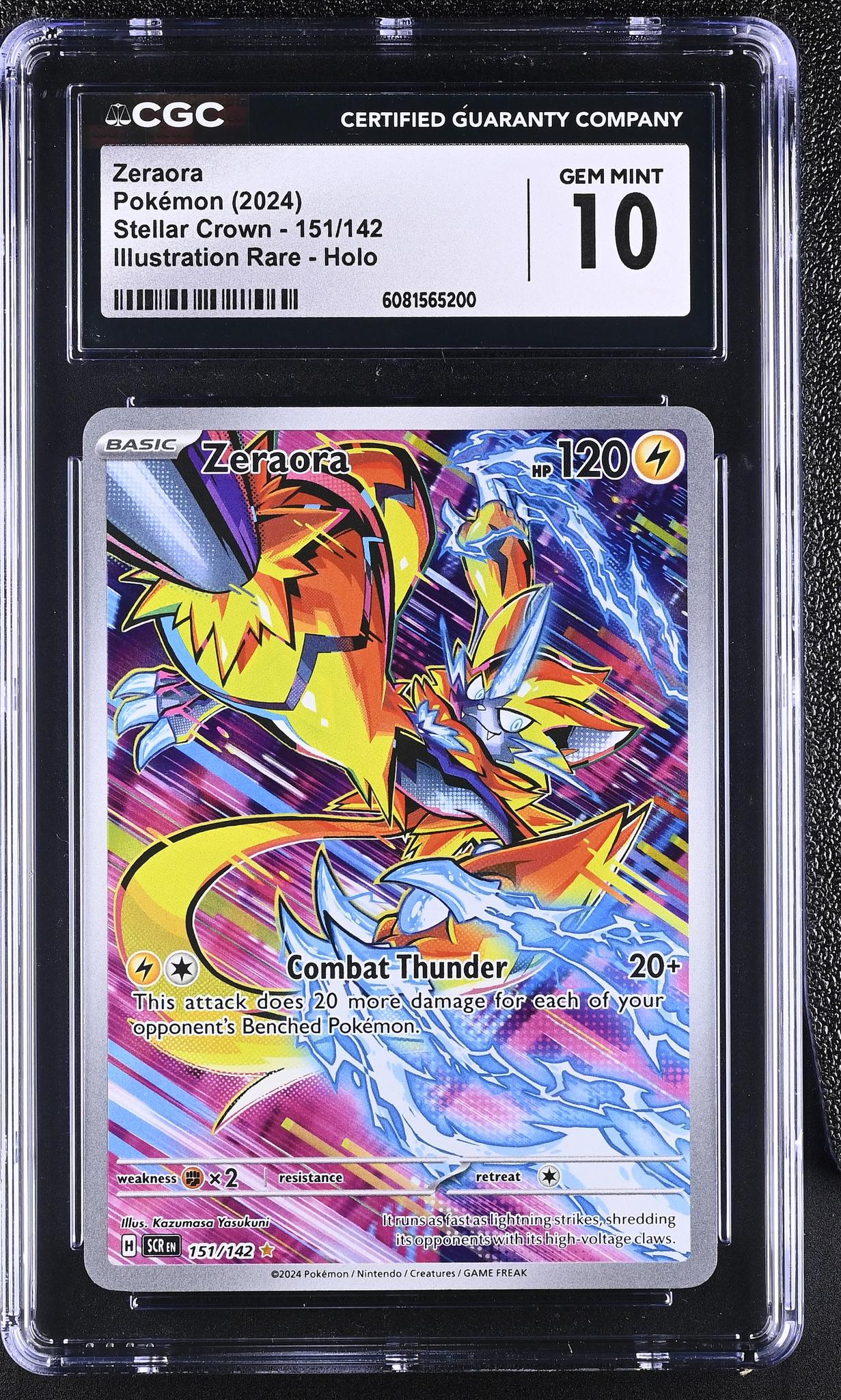 2024 Pokemon #151/142 Zeraora Stellar Crown CGC 10
