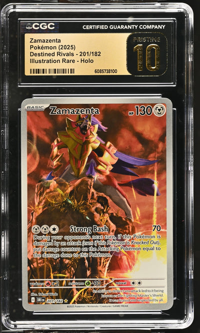 Pokémon Destined Rivals Zamazenta #201/182 Illustration Rare Holo CGC 10