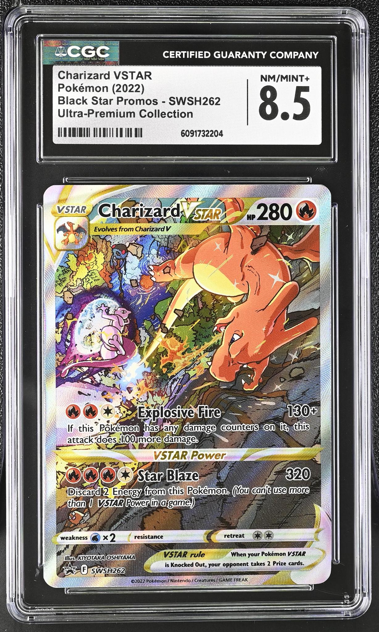 2022 Pokemon Black Star Promos UPC Charizard VSTAR #SWSH262 Promo CGC 8.5
