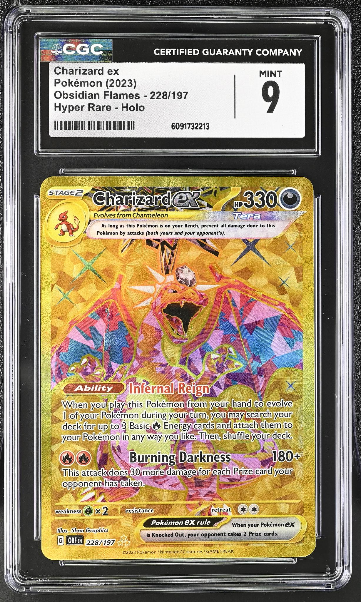 2023 Pokemon Obsidian Flames Hyper Rare Charizard ex #228/197 Holo CGC 9