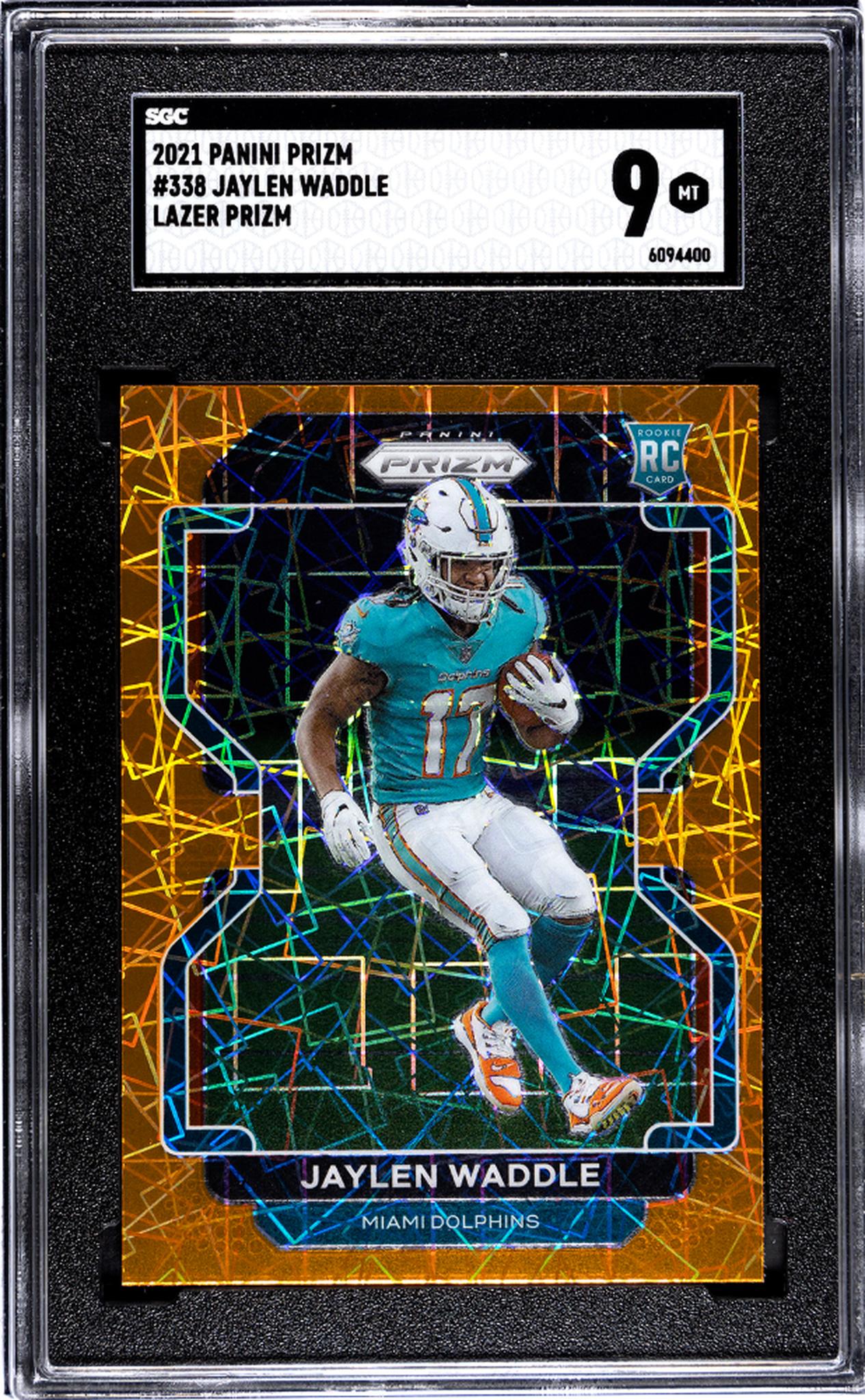 2021 Panini Prizm Jaylen Waddle Lazer Prizm #338 SGC 9