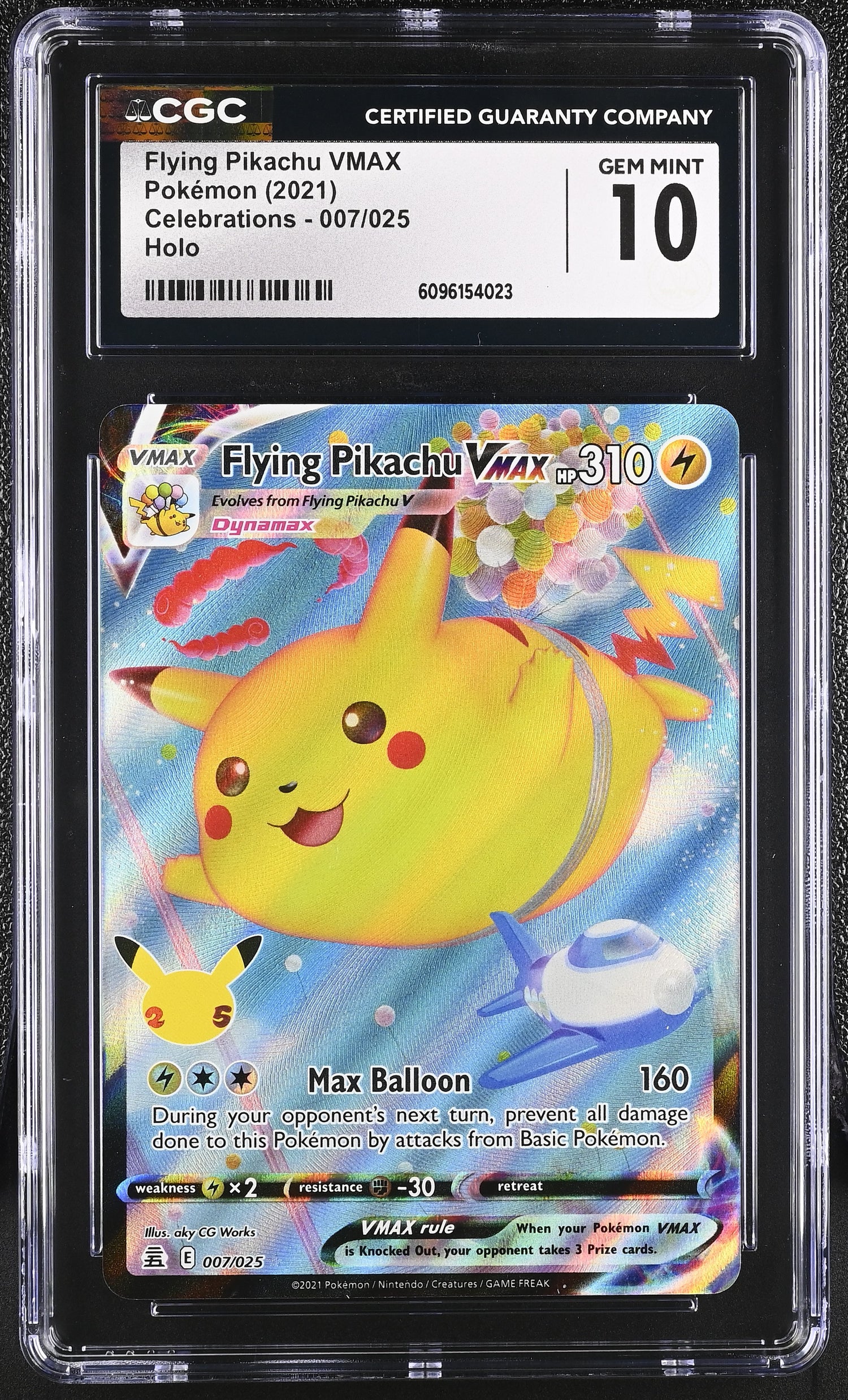 2021 Pokémon Sword & Shield Celebrations Flying Pikachu #007/025 VMAX CGC 10