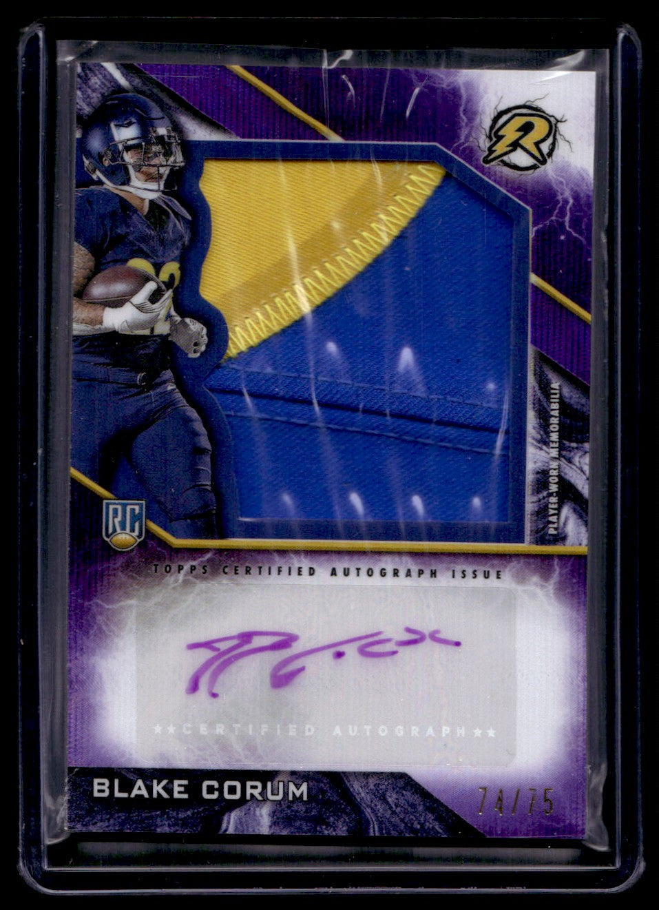 2025 Topps Resurgence Rookie Patch Autographs Blake Corum #RPA-BC RC RPA /75