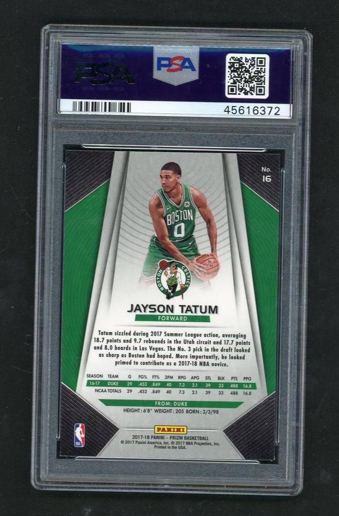 2017 Panini Prizm Jayson Tatum #16 PSA 9