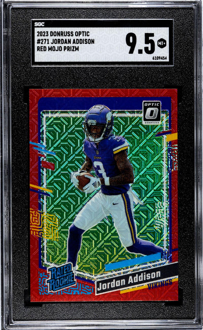 2023 Donruss Optic Jordan Addison #271 Rated Rookie Red Mojo Prizm SGC 9.5