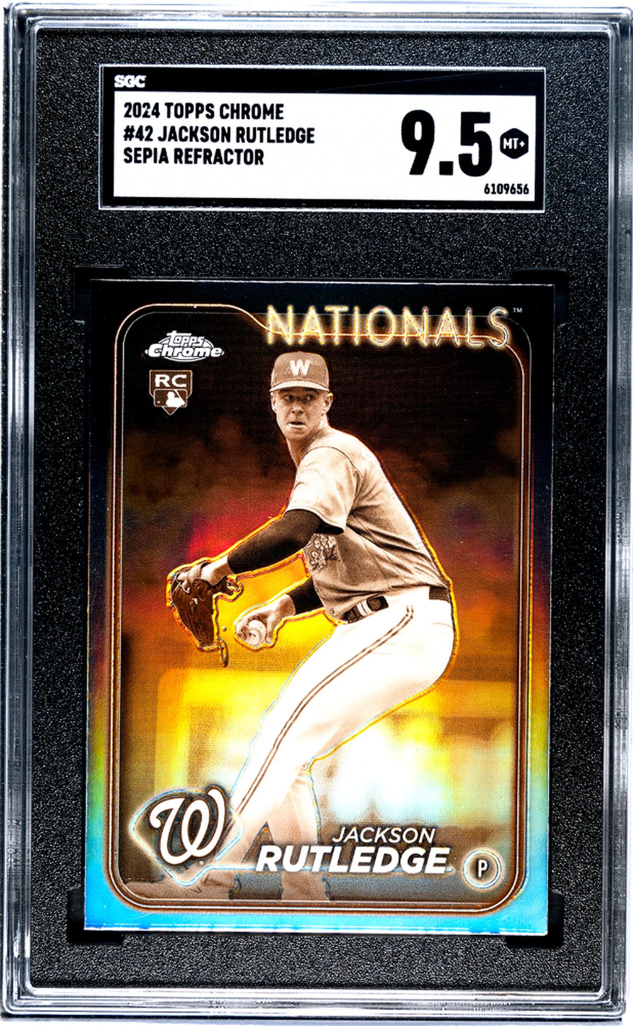 2024 Topps Chrome #42 Jackson Rutledge Sepia Refractor SGC 9.5