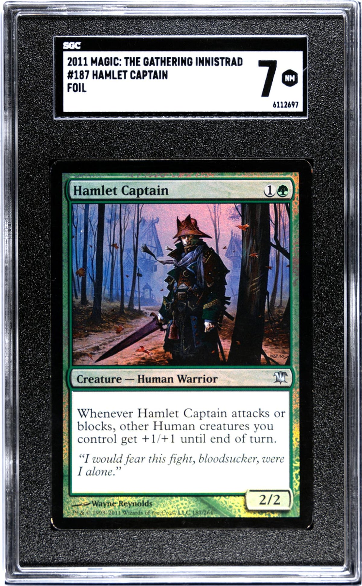 Magic: The Gathering Innistrad Hamlet Captain #187 Foil SGC 7