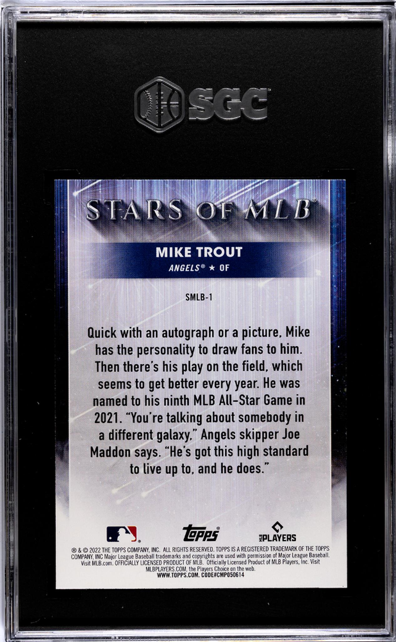 2022 Topps #SMLB-1 Mike Trout Stars Of Mlb SGC 9.5