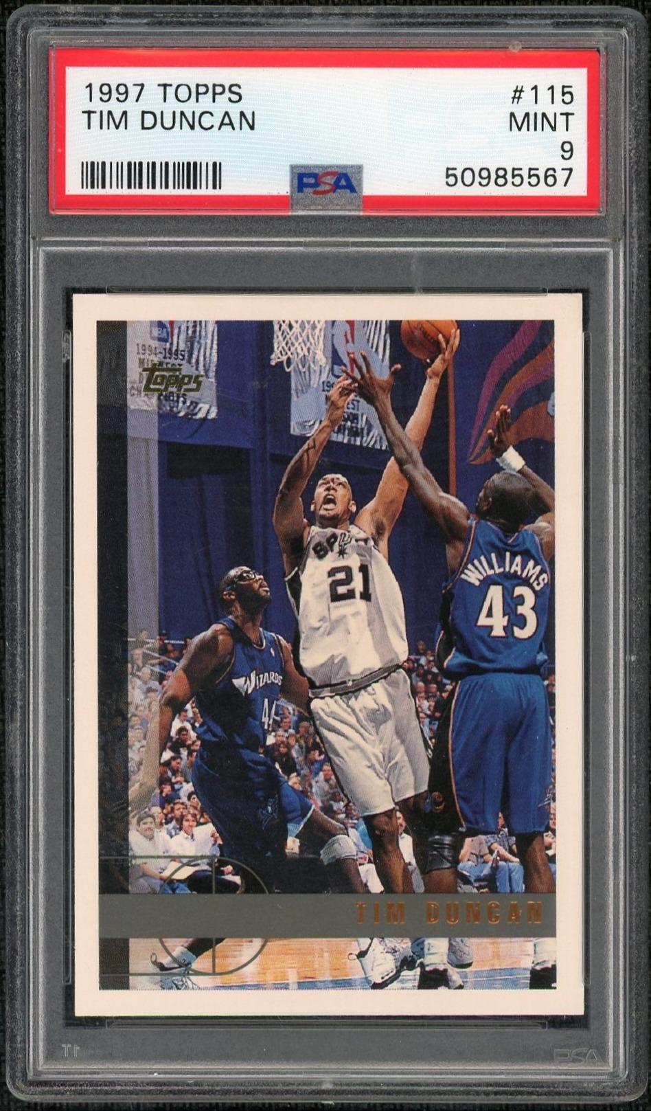 1997 Topps Tim Duncan #115 PSA 9