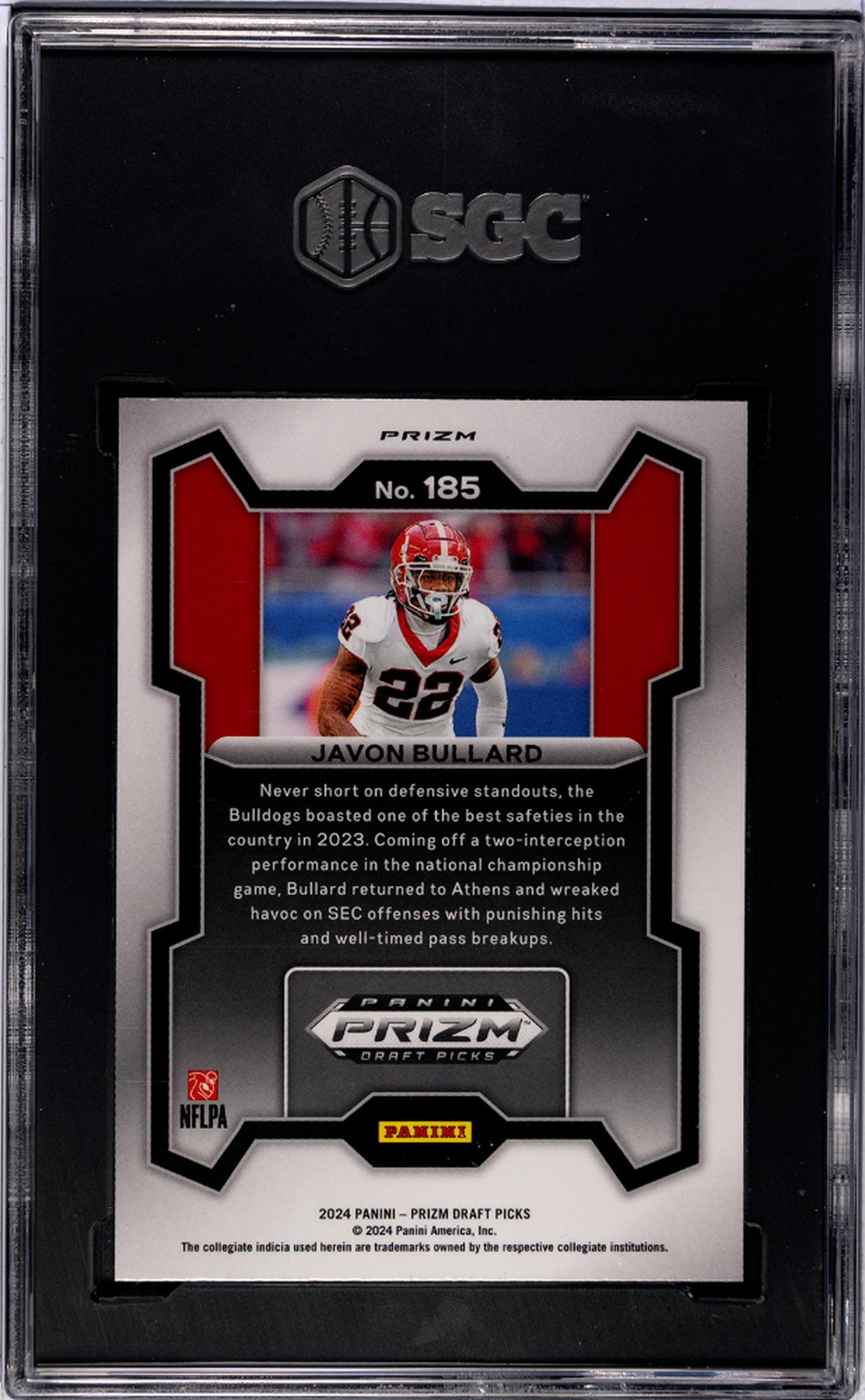 2024 Prizm #185 Javon Bullard Draft Picks SGC 9.5