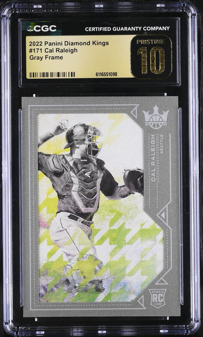2022 Panini Diamond Kings Cal Raleigh #171 Gray Frame CGC Pristine 10