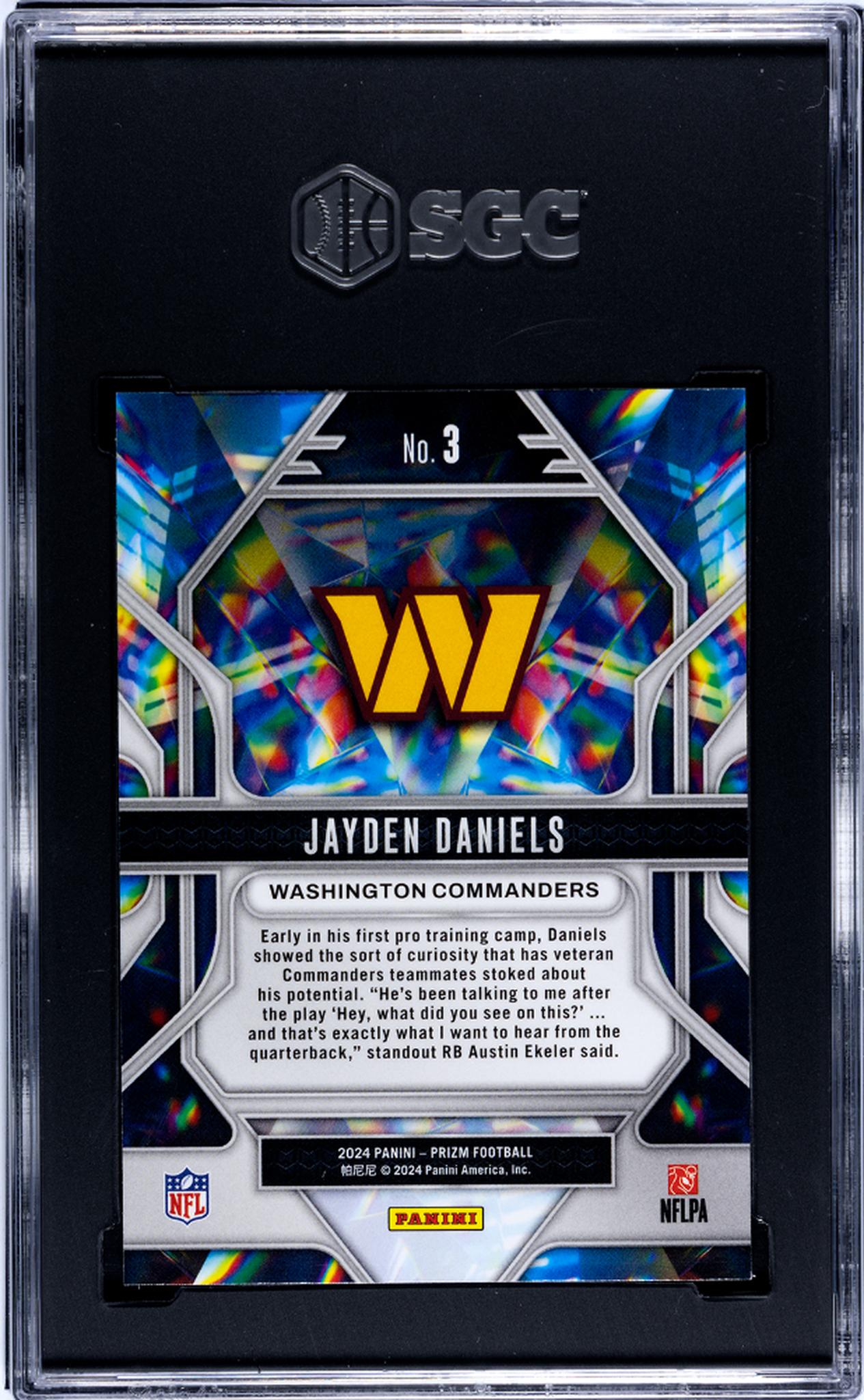 2024 Panini Prizm #3 Jayden Daniels Prizmatic SGC 10