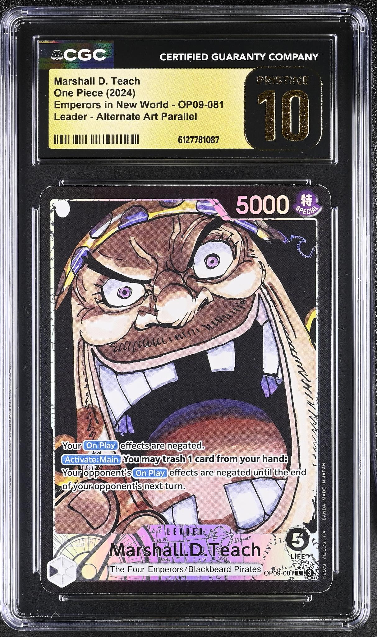 2024 One Piece #OP09-081 Marshall D. Teach Emperors in New World CGC 10