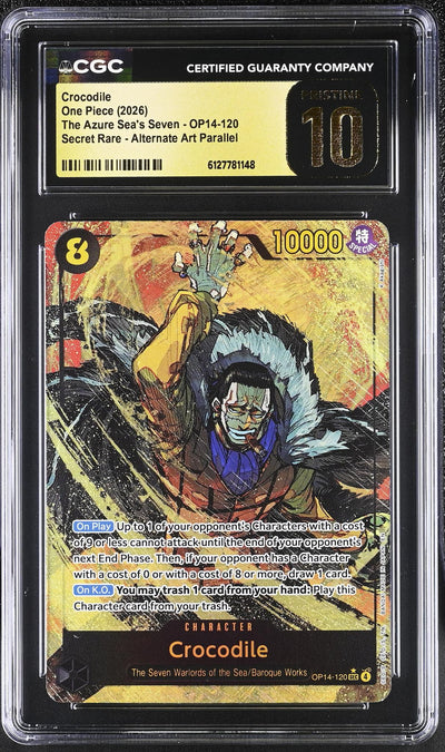 One Piece Card Game Crocodile OP14-120 Secret Rare Alternate Art CGC 10