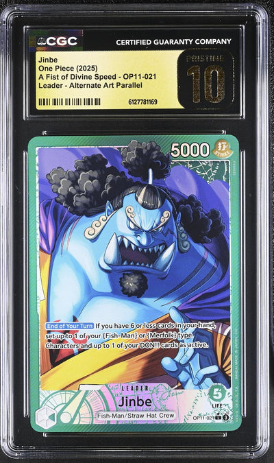 2025 One Piece #OP11-021 Jinbe A Fist of Divine Speed CGC 10